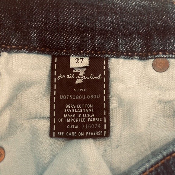 7 For All Man Kind Bootcut Jean Medium Dark Wash Size:27 Preloved - Picture 5 of 9